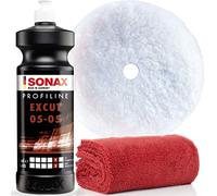 detailmate Sonax Polituren Set (Basic 2-1L) - SONAX PROFILINE EXCUT 05/05 1L + SONAX HybridWollPad 143 DA + Edgeless Superflausch 40x40cm 550GSM