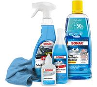 detailzone Auto Winterset 5-teilig SONAX Scheibenenteiser, Schlossenteiser, 2X Antifrost Konzentrat Mikrofasertuch - hochwertige Autopflege für die kalte Jahreszeit