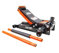 DeTec. DT-3TWH hydraulischer Wagenheber 3t - 3 Tonnen - orange | Rangier-Autoheber flach | Doppelkolbenantrieb (Einschubtiefe 75 mm, maximale Höhe 500 mm, Tragkraft 3000 kg, Pumpstange Länge: 1150 mm)