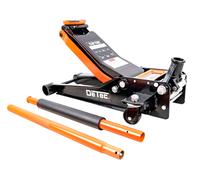 DeTec. DT-3TWH hydraulischer Wagenheber 3t - 3 Tonnen - orange | Rangier-Autoheber flach | Doppelkolbenantrieb (Einschubtiefe 75 mm, maximale Höhe 500 mm, Tragkraft 3000 kg, Pumpstange Länge: 1150 mm)
