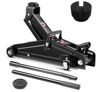 Hydraulischer Wagenheber Rangierwagenheber 3 Tonnen roll- und lenkbar inkl. 2 Gummiauflagen Stahlverstärkung - Deuba