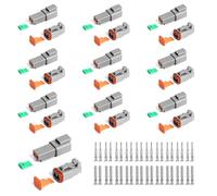 Deutscher Stecker KFZ 2 Polig,10er Set DT-Stecker-Set,Wasserdichter Elektrischer Steckverbinder,22-18AWG Kabel Steckverbinder Stecker für Auto, Motorräder, LKW, Boots
