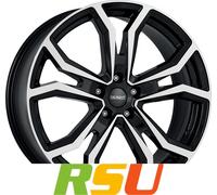 Dezent TV black/polished 7.5x18" ET45 LK5 108 ML 63.4 Alufelgen 18 Zoll