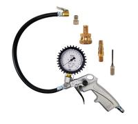 DF Reifenfüller geeicht, präziser Luftdruckprüfer, Reifenfüllgerät mit 4 Adapter