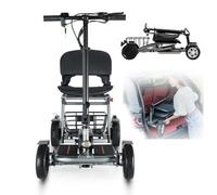 DGHKB Elektromobil Seniorenmobil,4-Rad-Mobilitätsroller,Rollstuhl Faltbar Leicht,Gehhilfe Für Senioren,Roller Erwachsene 120Kg,Elektrorollstuhl,Aluminiumlegierung Grey