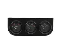 DGJMuu Auto Dreifachanzeige, 52mm Gauge Pod, Oldruckmesser, 3 in 1 Voltmeter + Wassertemperaturanzeige + Öldruckmesser mit Sensor für PKW