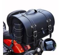 DIALFA Motorrad Topcase für Piaggio Vespa GTS GTV 250 300, Leder wasserdichte Retro Motorrad Pannier Satteltasche Reisetasche Große Kapazität Gepäckträgertaschen,A Black