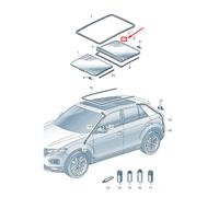 Dichtung für Glasabdeckung für hinteres Schiebedach für VW T-ROC A1 2GA877297