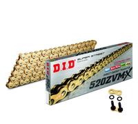 DID Kette 520 ZVMX, 116 Glieder (X-Ring gold), offen mit Nietschloss