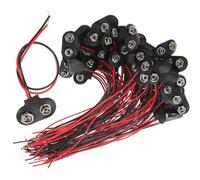 Didiseaon 50 Stück 9v-batterieclip Anschluss mit 6cm Kabel T-typ Batteriehalter aus Eisen für Selbstgemacht Batteriehalter und LED Streifen Einfache Installation