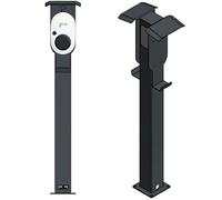 DIE-LADESÄULE - Duo-Ladesäule, Standfuß, Stele, Base für 2X Go-E Charger Wallbox - aus Edelstahl - mit Dach und Kabelhaken - pulverbeschichtet - anthrazit - deutsche Herstellung