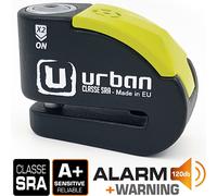 URBAN UR10 Hi-Tech Bremsscheibenschloss mit Alarm 120dB ON/OFF Empfindlichkeit A+, Maximale Sicherheit mit SRA Zulassung, Doppelverriegelung ø10mm, Optionale Halterung, Motorradschloss mit Alarm