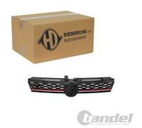 DIEDERICHS KÜHLERGRILL KÜHLERGITTER SCHWARZ ROT passend für VW GOLF 7 GTI-Optik