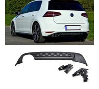 Diffusor Stoßstange Ansatz Schwarz Matt 2 Rohr Wabendesign passend für VW Golf 7 VII GTI GTD Umbau