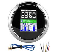 Digital Multifunktions-Messgerät,Digitaler Drehzahlmesser Tachometer Multifunktionsanzeige 85 Mm RPM Temp Öldruck Kraftstoffstandsmesser für Auto Außenborder Motorrad (Schwarze Scheibe)