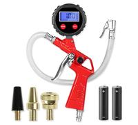 Digitaler Reifenfüller LCD, 1/4", Abschaltung, 2x 1,5V AAA-Batterien & Adapter
