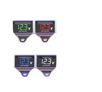 Digitales LED-Voltmeter für Auto und Motorrad, 12 V, DC 10-150 V, Acryl, Edelstahl, Mini-Größe mit Halterung für Fahrzeugspannungsüberwachung