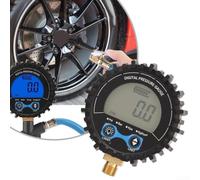Digitales Reifendruckmesser mit großem LCD-Display und LED-Hintergrundbeleuchtung für Auto, LKW, Motorrad, 4 Einheiten Psi Kpa Bar Kgfcm², automatischer Aktivierungssensor, robuste ABS- und