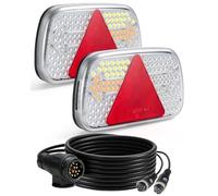 Dinfu LED anhänger beleuchtung set 13polig rückleuchten anhänger 7,5M Kabel | Rücklicht E57 E11-Geprüfte für Anhänger Wohnmobile Transporter Pkw Lkw Wohnwagen