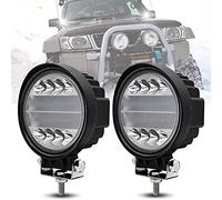 Dinfu LED Arbeitsscheinwerfer, 72W Runde Scheinwerfer12v flood Offroad Zusatzscheinwerfer Wasserdicht IP68 Arbeitsscheinwerfer für ATV UTV SUV KFZ Bagger AutoTraktor LKW J-eep