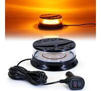 Dinfu LED Rundumkennleuchte,12V-24V Gelb Rundumleuchte magnetfuß mit 28 Blitzmuster warnleuchte led mit 3 Meters-Kabel für Gabelstapler Traktor Golfwagen Traktor SUV 4x4 PKW KFZ