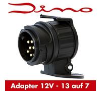 Dino KRAFTPAKET 130007 Anhänger Kurz Adapter Stecker Kurzadapter 13 auf 7 polig Steckdose für Kupplung AHK