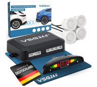 Display Premium Einparkhilfe Rückfahrwarner PDC inkl. 4 Sensoren e13 Weiß VSG24