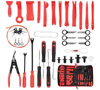 DOCAS 143tlg Auto Demontage Werkzeuge mit Clips ，Auto Innenraum Verkleidungs Werkzeug Türverkleidung Demontage Zierleistenkeile，Trim Removal Reparatur Werkzeuge （Rot ）