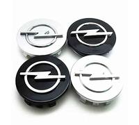 DOCHKA 4 Stück Radnabenkappen Nabendeckel Felgendeckel Felgenkappen Radnabenabdeckung Radkappen 56mm für Opel Adam Astra Corsa Crossland Insignia Karl, Schwarz,Sliver