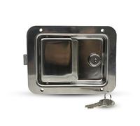 DOJA Barcelona | T-Form Verriegelung | Pack 1 | Diebstahlsicherung-Anhänger Schloss | 120x92x36mm | Edelstahl | Sicherheitsschlösser | für Lkw-Box-Türschloss, Wohnwagen, Van, Camping Zubehör