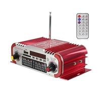 DollaTek 2 Kanäle Hi-Fi Mini-Digital-Motorrad Auto Auto-Stereo-Endstufe Sound-Modus Audio-Musik-Player unterstützen USB/FM/SD für Auto Motorrad Auto Auto CD DVD DC 12V Eingang - Rot