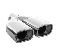 Doppel Auspuffblende Endrohr Auspuff Universell Schalldampf Doppelendrohr Endrohrblende Blende Sport Sportauspuff Edelstahl bis 56mm Chrom AutoHobby
