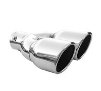 Doppel Auspuffblende Endrohr Auspuff Universell Schalldampf Doppelendrohr Sport Sportauspuff Blende Edelstahl Rund bis 55mm Chrom AutoHobby