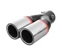 Doppel Auspuffblende Endrohr Auspuff Universell Schalldampf Doppelendrohr Sport Sportauspuff Blende Edelstahl Rund bis 52mm Chrom AutoHobby