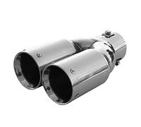 Doppel Auspuffblende Endrohr Auspuff Universell Schalldampf Doppelendrohr Sport Sportauspuff Blende Edelstahl Rund bis 55mm Chrom AutoHobby