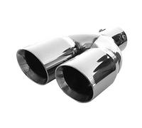 Doppel Auspuffblende Endrohr Endstuck Auspuff Blende Schalldampf Sportauspuff Universell Schalldampf Sport Tuning Optik Edelstahl Rund von 38mm bis 50mm