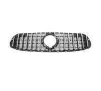 Doppel-Lamellen Grill Für Mercedes Für Benz X253 GLC-Klasse GLC350 GLC300 GLC250 GLC43 GT Oberen Stoßfänger Haube Mesh Front Grill Grille 2016-2022 Sport Kühlergrill(Silver4)