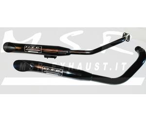 DOPPEL SCHALLDÄMPFER KOMPLETTANLAGE ABE MSR AUSPUFF MOTORRAD VINTAGE HONDA VT SHADOW 600 SHORTSHOTS RCS