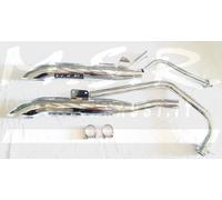 DOPPEL SCHALLDÄMPFER KOMPLETTANLAGE ABE MSR AUSPUFF MOTORRAD VINTAGE YAMAHA XV VIRAGO 125 250 SHORTSHOTS RCS ENDE DER SERIE