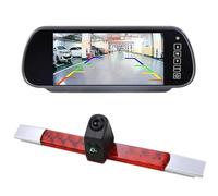 Doppellinsen-Rückfahrkamera, Duale Rückfahrkamera, Bremsleuchte Rückfahrkamera + 7 Zoll TFT LCD Bildschirm Auto Rückspiegel für FIAT Ducato aus 2024/Hella 2DA 343 106-201 Universal Car