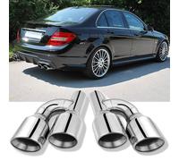 Doppelrohr Auspuffblende Edelstahl Endrohr für Mercedes C Klasse W204 S204 C204