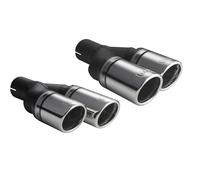 Doppelrohr Auspuffblende Endrohr Doppelendrohr für ALFA AUDI BMW 2x 90mm rund