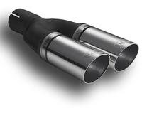 Doppelrohr Endrohr Auspuffblende Sportauspuff 2x60mm für ALFA AUDI BMW CITROEN
