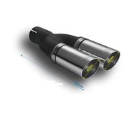 Doppelrohr Endrohr Auspuffblende Sportauspuff 2x60mm für ALFA AUDI BMW CITROEN