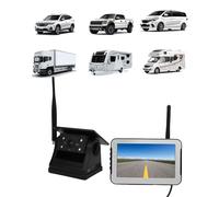 Dpofirs Magnetische Solar-Wireless-Rückfahrkamera, 1080P HD mit 5-Zoll-Display, 150° Weitwinkel, Nachtsicht, 9900-mAh-, 2,4-GHz-Signal, für Wohnmobil-Anhänger-LKW