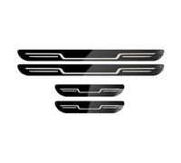 DQSZ 4 Stück Edelstahl Einstiegsleisten Schutz für Nissan Qashqai J12 2021-2023 2024 2025, Türeinstiegsschutz Kantenschutz Türschweller Trittplatten Zubehör,E/Black Titanium Mirror