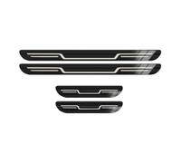 DQSZ 4 Stück Edelstahl Einstiegsleisten Schutz für Nissan Qashqai J12 2021-2023 2024 2025, Türeinstiegsschutz Kantenschutz Türschweller Trittplatten Zubehör,C/Black Titanium Brushed