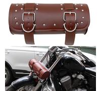 DREAMIZER Motorrad Tasche Universelle Motorrad Satteltaschen PU-Leder Motorradtaschen Wasserdicht Motorrad Werkzeugtasche für Motorrad Fahrrad mit 2 Befestigungsgurten, Braun