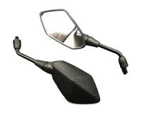 Drehbarer Motorrad Rückspiegel Motorradspiegel, Roller, E-Bike, Rückspiegel, Elektromobil, Rückseite, Konvex, 8 Mm, 10 Mm, Schwarze Kohlefaser, 2 Stück/Paar(10mm-01)