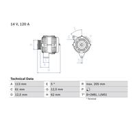 Drehstromlichtmaschine BOSCH 0 986 049 530